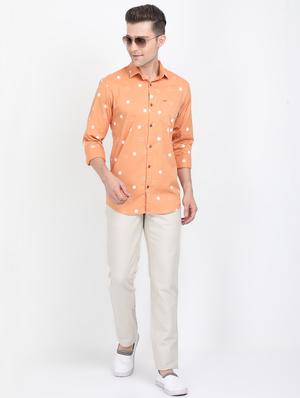 orange polka dots casual shirt - 17688041 - Standard Image - 4