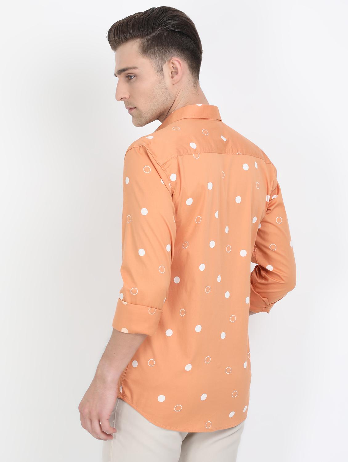 orange polka dots casual shirt - 17688041 - Zoom Image - 3