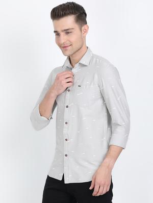 grey printed casual shirt - 17688043 - Standard Image - 2