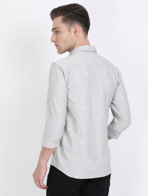 grey printed casual shirt - 17688043 - Standard Image - 3