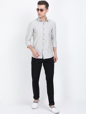grey printed casual shirt - 17688043 - Standard Image - 4