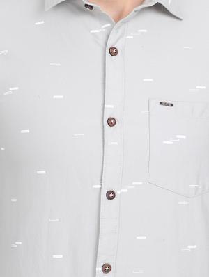 grey printed casual shirt - 17688043 - Standard Image - 5