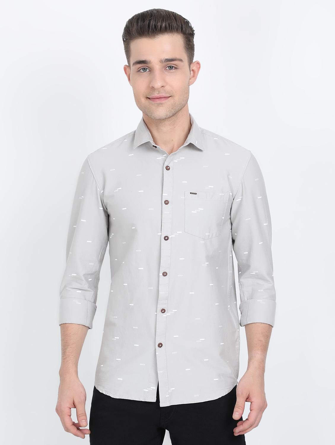 grey printed casual shirt - 17688043 - Zoom Image - 1