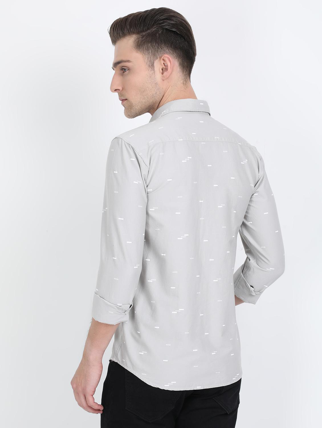 grey printed casual shirt - 17688043 - Zoom Image - 3