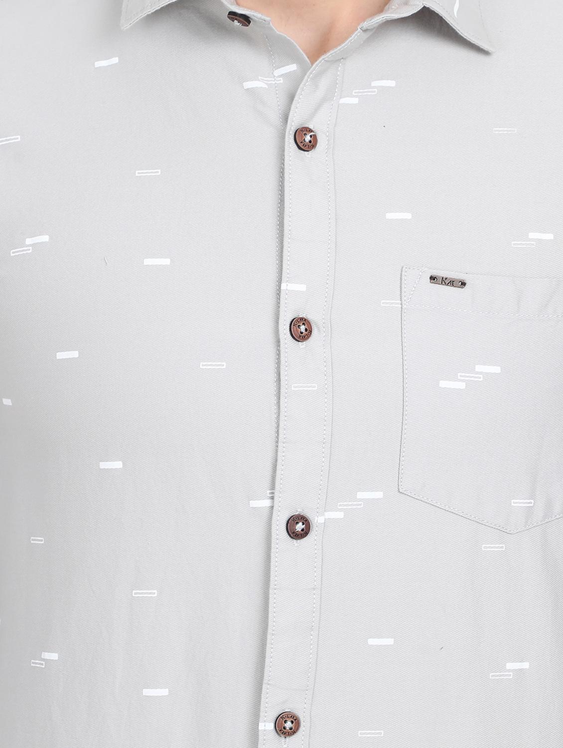 grey printed casual shirt - 17688043 - Zoom Image - 5