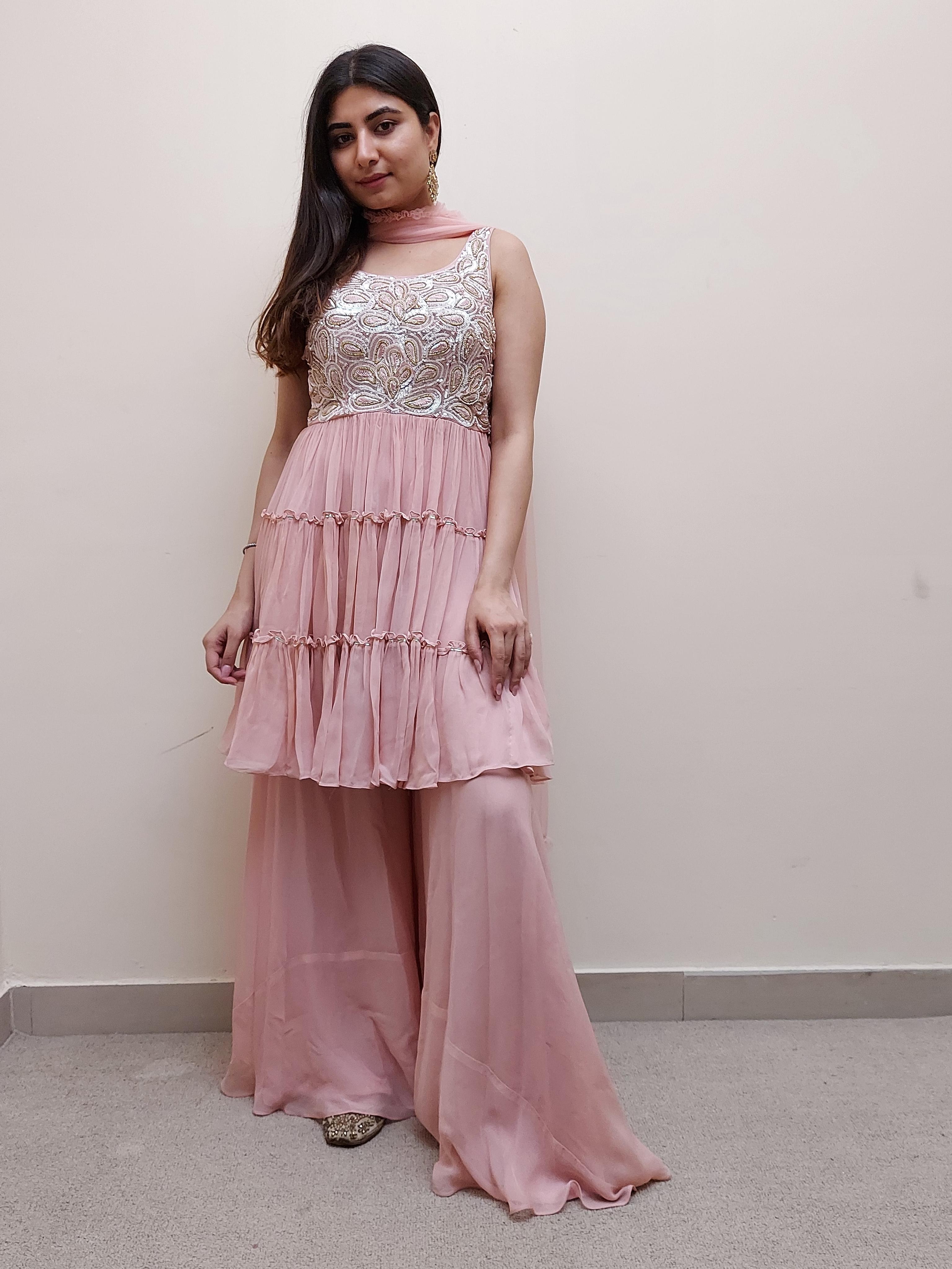 designer pink sharara suit set - 17688707 - Zoom Image - 1