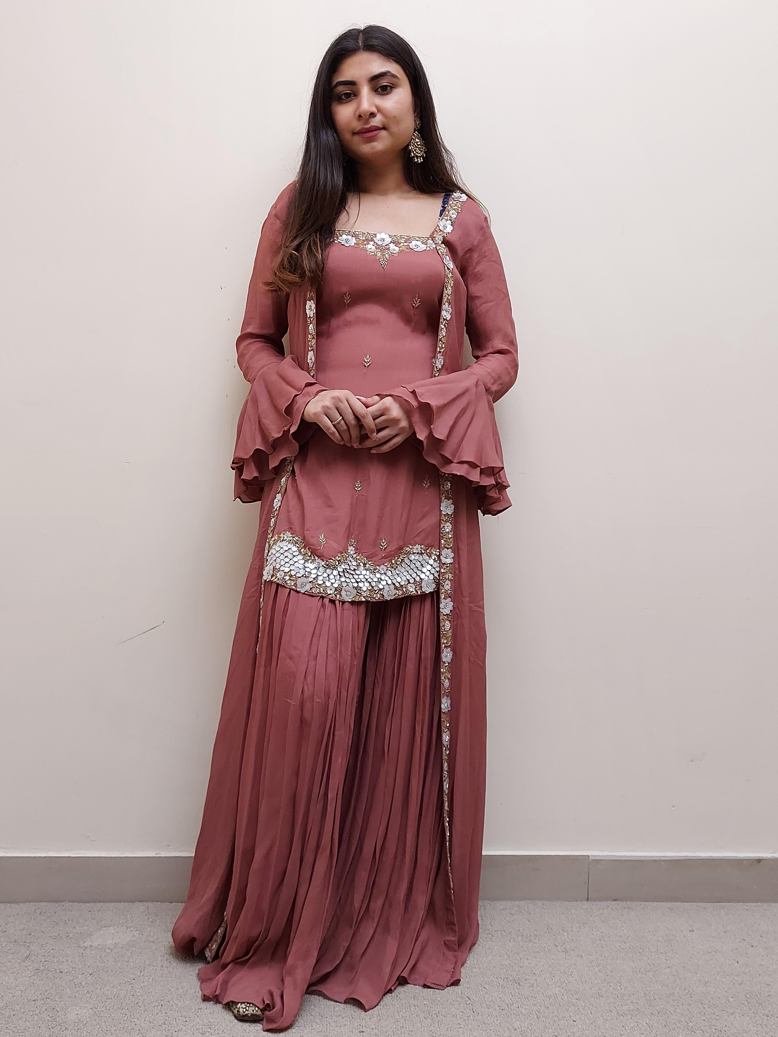 embroidered sharara suit set - 17688748 - Zoom Image - 1