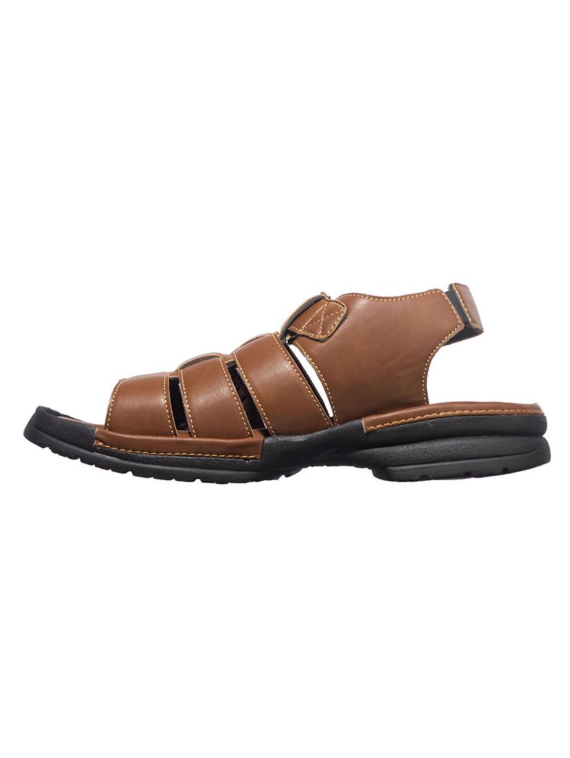 brown synthetic & mesh slip on sandals - 17688938 - Zoom Image - 3
