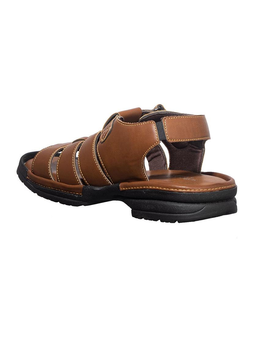brown synthetic & mesh slip on sandals - 17688938 - Zoom Image - 4
