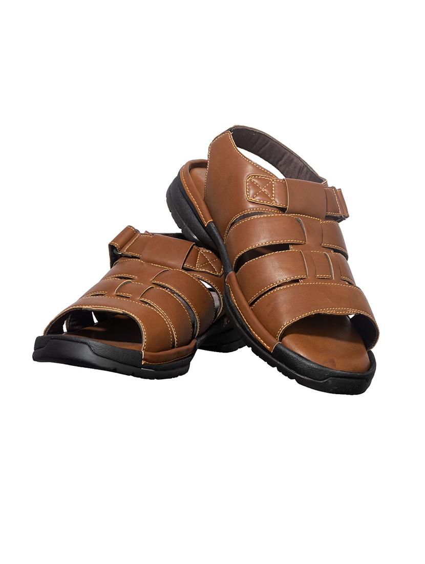 brown synthetic & mesh slip on sandals - 17688938 - Zoom Image - 5