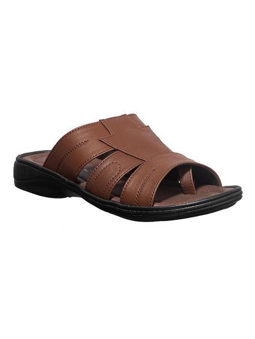 brown synthetic & mesh slip on sandals - 17688954 - Standard Image - 1