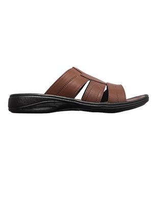 brown synthetic & mesh slip on sandals - 17688954 - Standard Image - 3