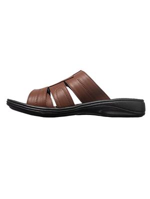 brown synthetic & mesh slip on sandals - 17688954 - Standard Image - 4