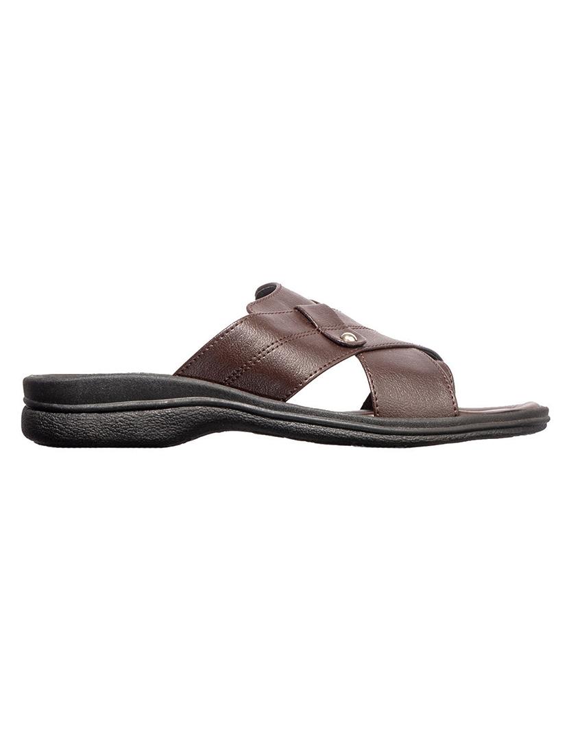 brown synthetic & mesh slip on sandals - 17688958 - Zoom Image - 3