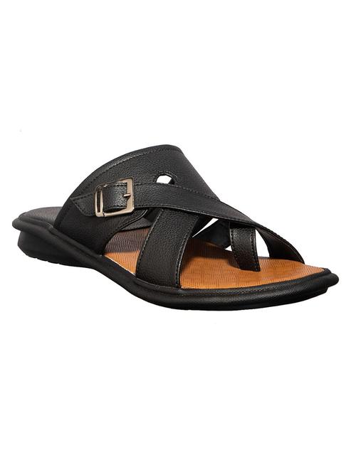 black synthetic & mesh slip on sandals - 17688963 - Standard Image - 1