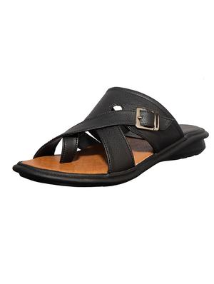 black synthetic & mesh slip on sandals - 17688963 - Standard Image - 2