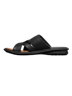 black synthetic & mesh slip on sandals - 17688963 - Standard Image - 4