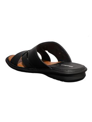 black synthetic & mesh slip on sandals - 17688963 - Standard Image - 5