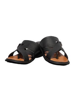 black synthetic & mesh slip on sandals - 17688963 - Standard Image - 6