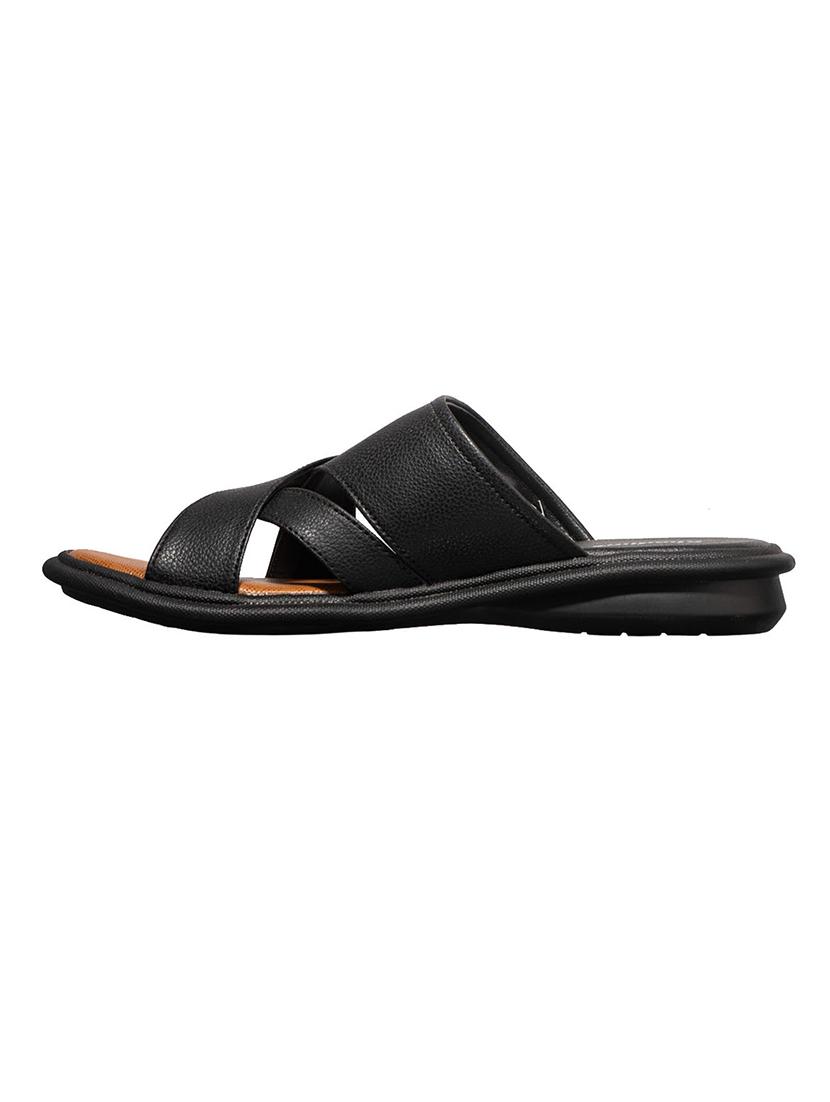 black synthetic & mesh slip on sandals - 17688963 - Zoom Image - 4