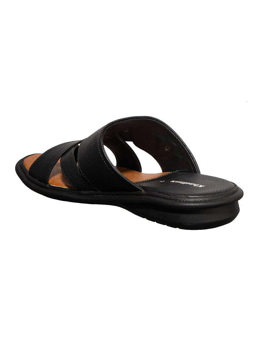 black synthetic & mesh slip on sandals - 17688963 - Zoom Image - 5