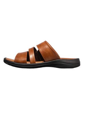 brown synthetic & mesh slip on sandals - 17688964 - Standard Image - 4