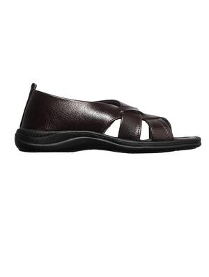 brown synthetic & mesh slip on sandals - 17688967 - Standard Image - 3
