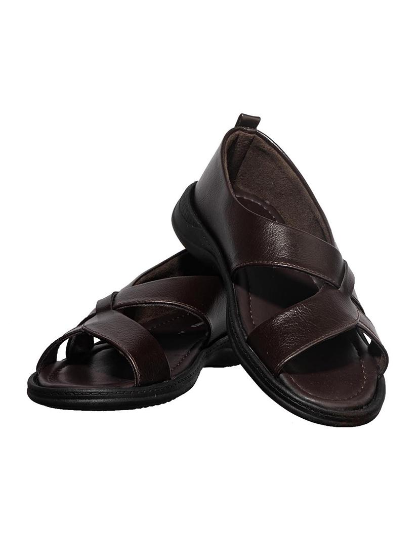 brown synthetic & mesh slip on sandals - 17688967 - Zoom Image - 6