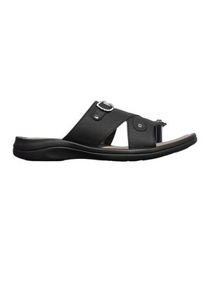 black synthetic & mesh slip on sandals - 17688969 - Standard Image - 2