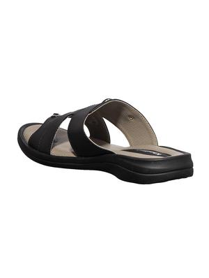 black synthetic & mesh slip on sandals - 17688969 - Standard Image - 4