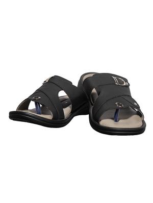 black synthetic & mesh slip on sandals - 17688969 - Standard Image - 6