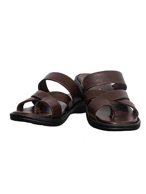 brown synthetic & mesh slip on sandals - 17688970 - Standard Image - 6