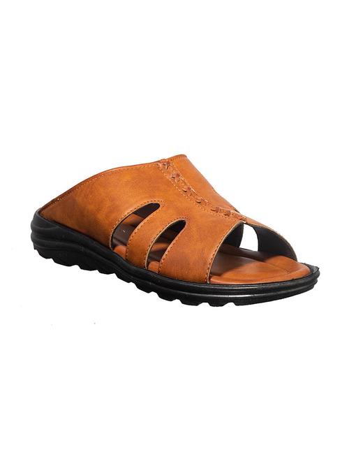 brown synthetic & mesh slip on sandals - 17688972 - Standard Image - 1