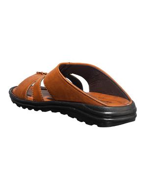 brown synthetic & mesh slip on sandals - 17688972 - Standard Image - 5