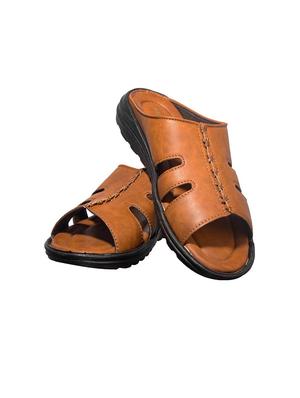 brown synthetic & mesh slip on sandals - 17688972 - Standard Image - 6