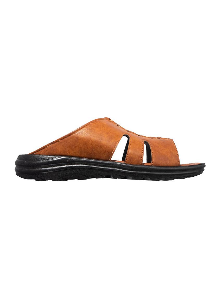 brown synthetic & mesh slip on sandals - 17688972 - Zoom Image - 3