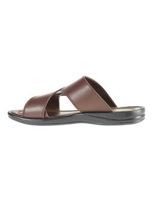 brown synthetic & mesh slip on sandals - 17688979 - Standard Image - 3