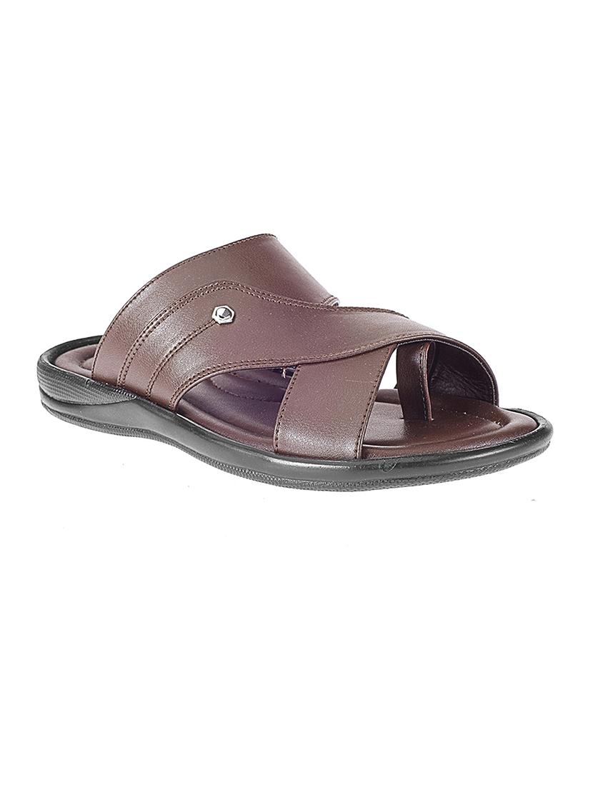 brown synthetic & mesh slip on sandals - 17688979 - Zoom Image - 1
