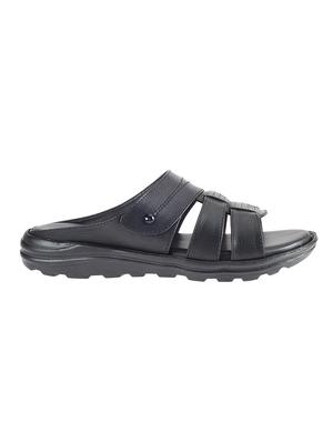 black synthetic & mesh slip on sandals - 17688980 - Standard Image - 2