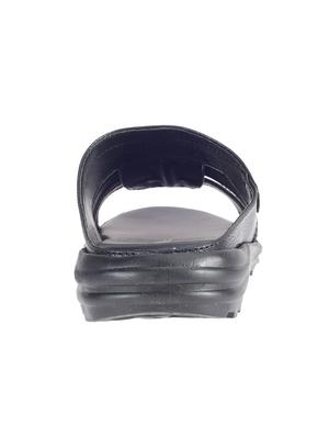 black synthetic & mesh slip on sandals - 17688980 - Standard Image - 4