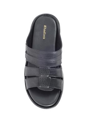 black synthetic & mesh slip on sandals - 17688980 - Standard Image - 5