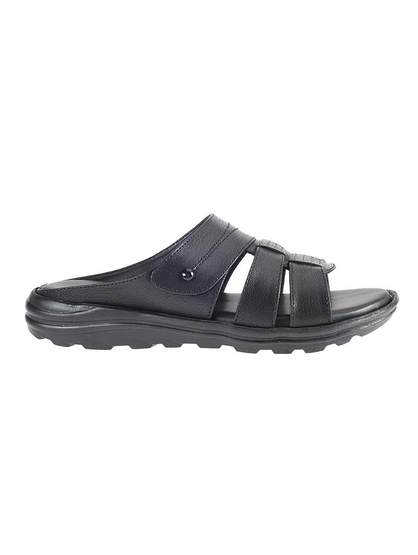 black synthetic & mesh slip on sandals - 17688980 - Zoom Image - 2