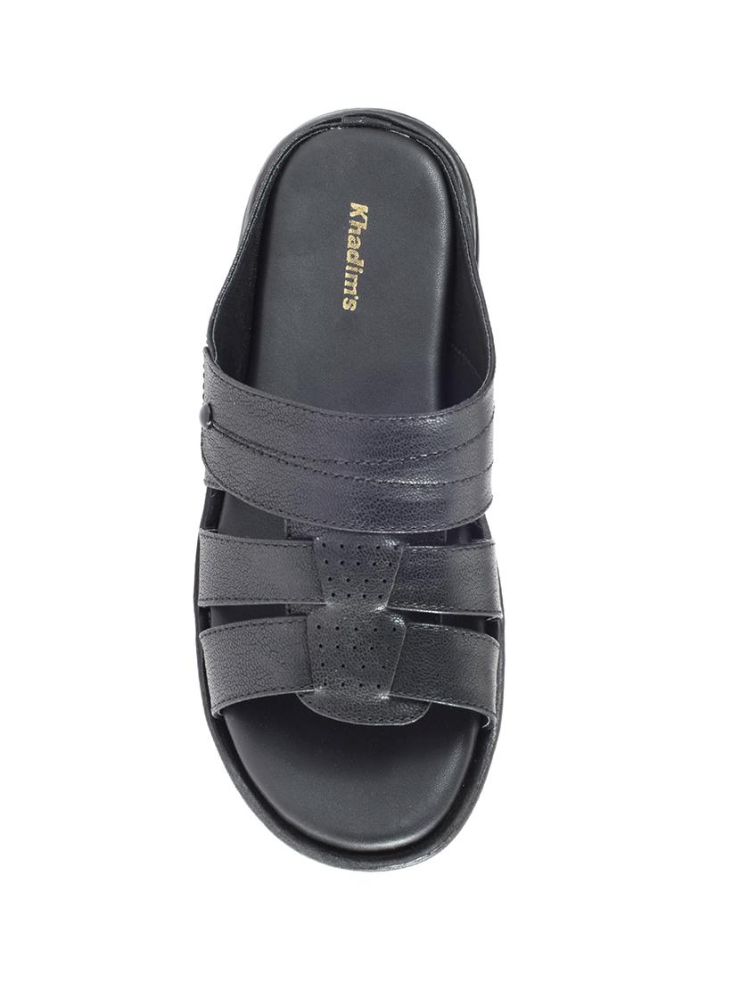 black synthetic & mesh slip on sandals - 17688980 - Zoom Image - 5
