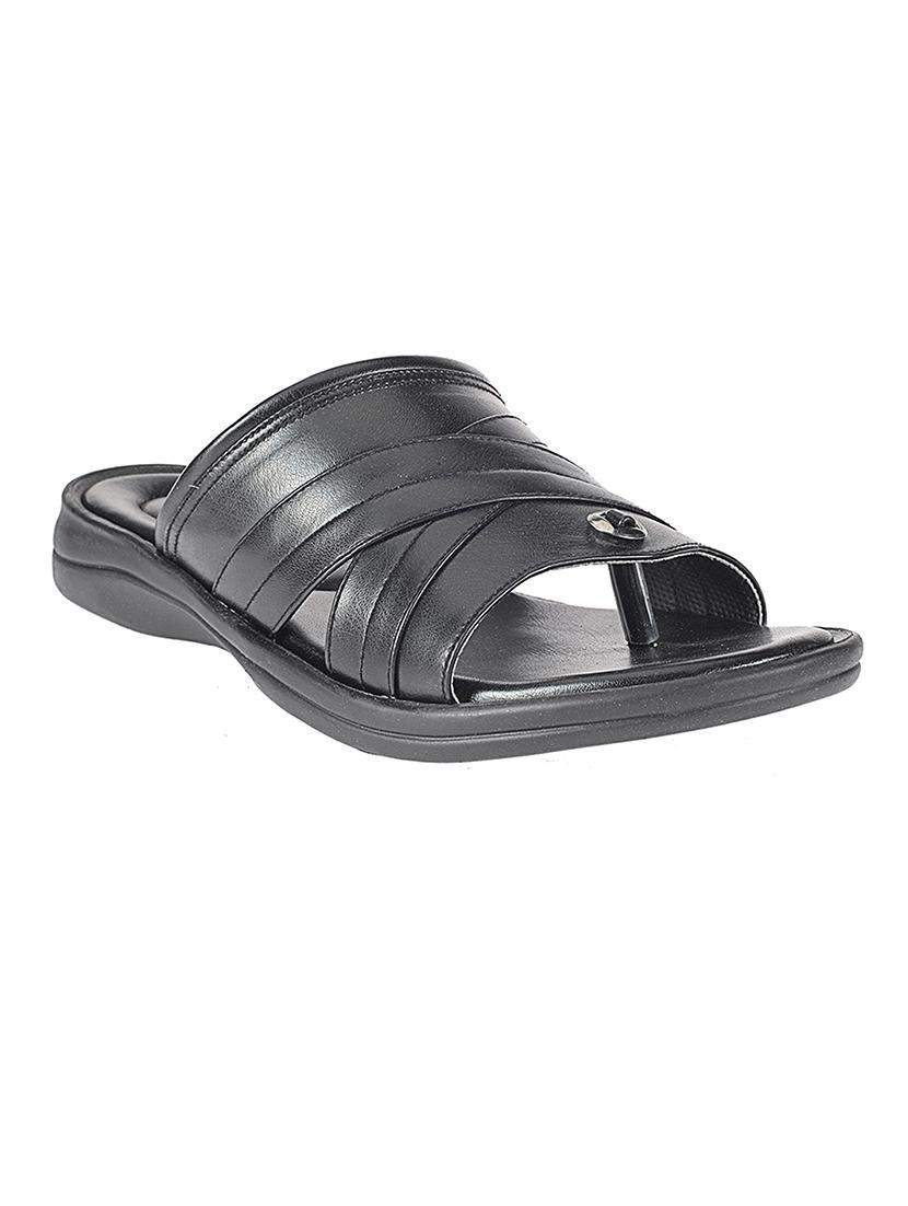 black synthetic & mesh slip on sandals - 17688983 - Zoom Image - 1
