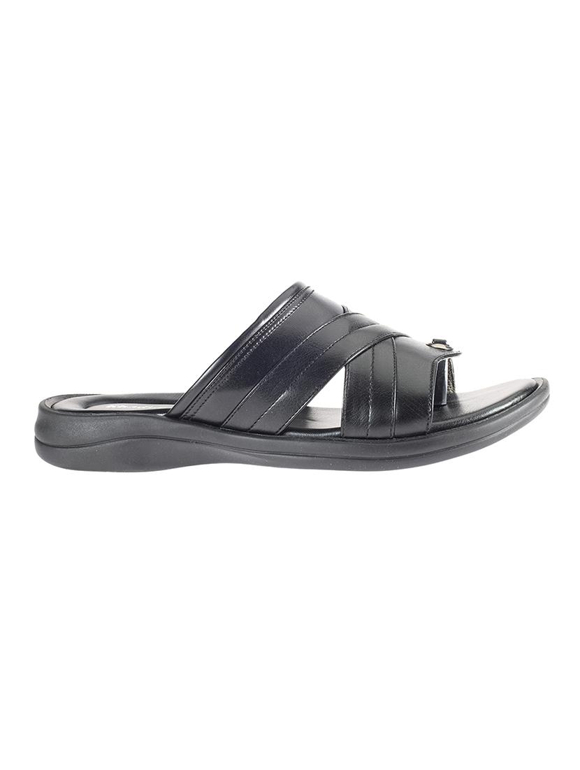 black synthetic & mesh slip on sandals - 17688983 - Zoom Image - 2