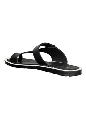 black synthetic & mesh slip on slippers - 17688987 - Standard Image - 3