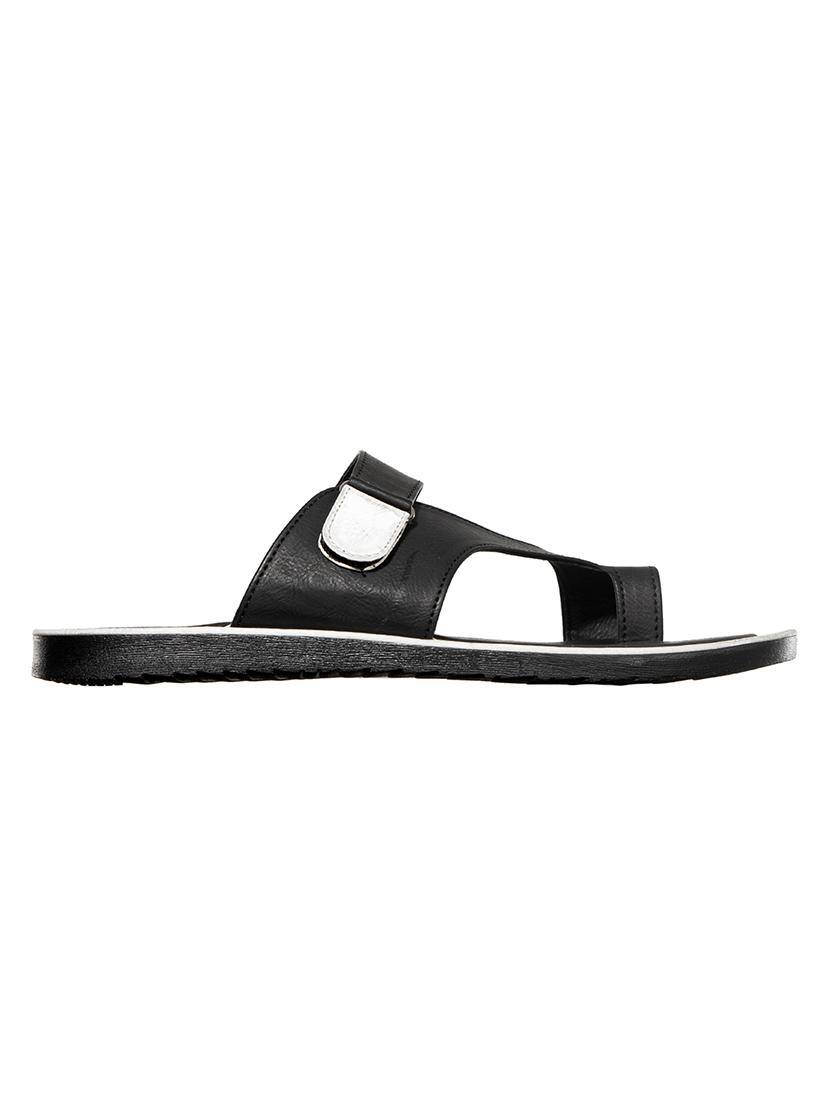 black synthetic & mesh slip on slippers - 17688987 - Zoom Image - 2