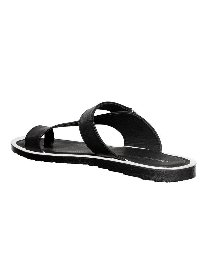 black synthetic & mesh slip on slippers - 17688987 - Zoom Image - 3