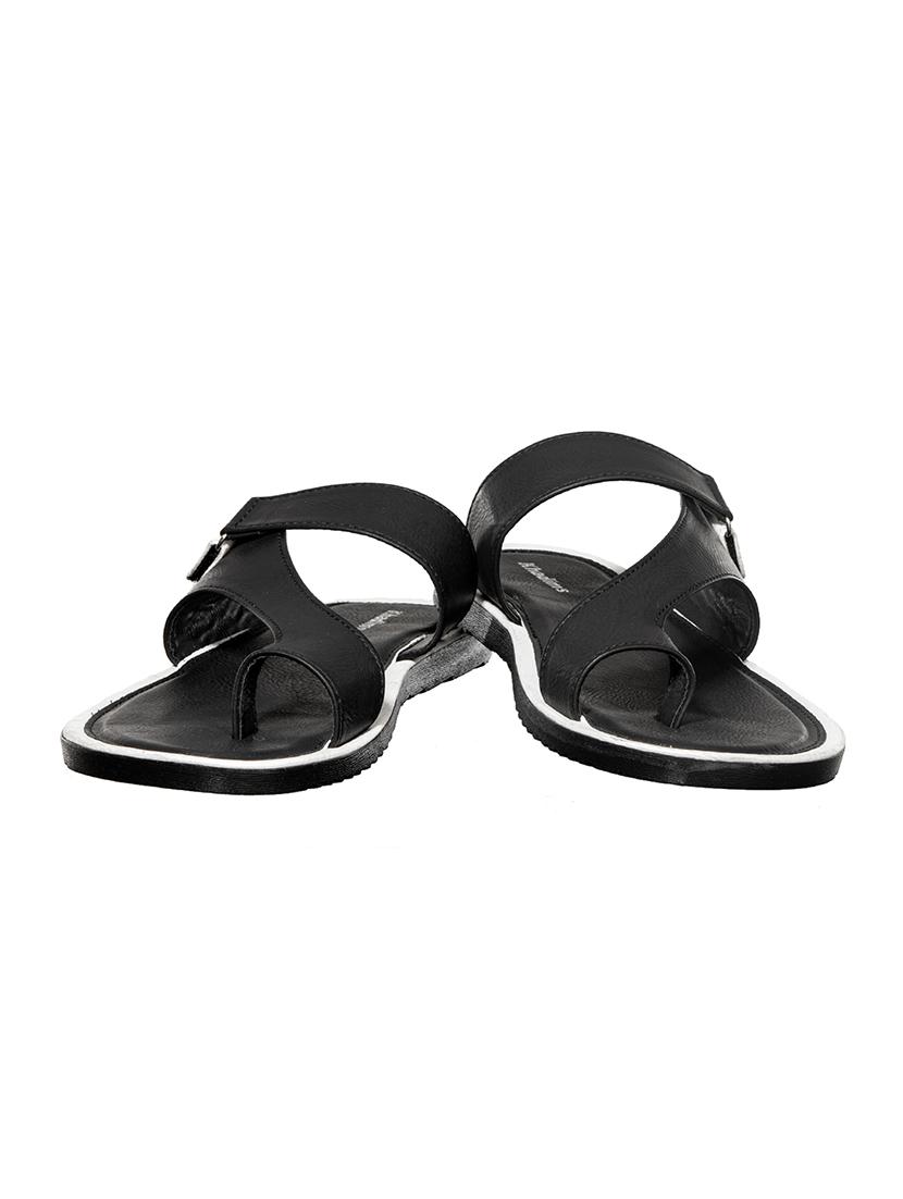 black synthetic & mesh slip on slippers - 17688987 - Zoom Image - 4