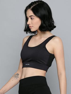black cut out back sports bra - 17689070 - Standard Image - 2